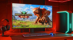 Illustration of Capcom's Monster Hunter Wilds digital soundtrack available on Steam.